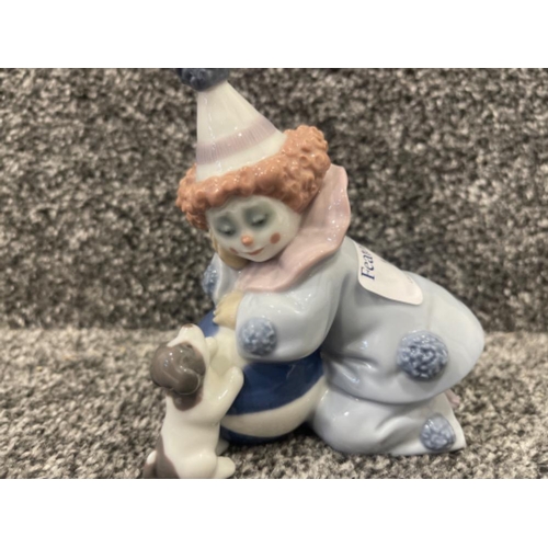 14 - Lladro 5278 Pierrot Clown with Puppy and Ball in good condition