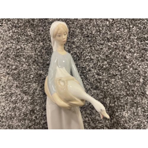 16 - Lladro 4866 Girl with goose and dog in good condition