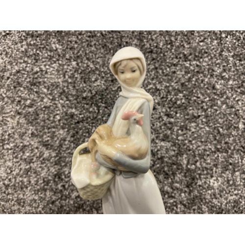 21 - Lladro 4591 Girl with hen and basket