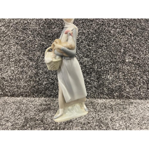 21 - Lladro 4591 Girl with hen and basket