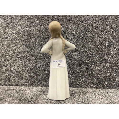 34 - Lladro 4872 girl hands akimbo In good condition