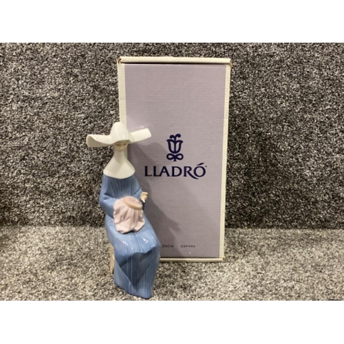 205 - Lladro figure 5501 Time to sew (blue), with original box