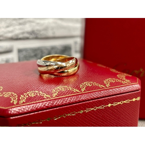 35 - Original Cartier 18ct Gold Tri-Colour Trinity Ring Regular Size with box - 8.2grams Ring Size J Very... 