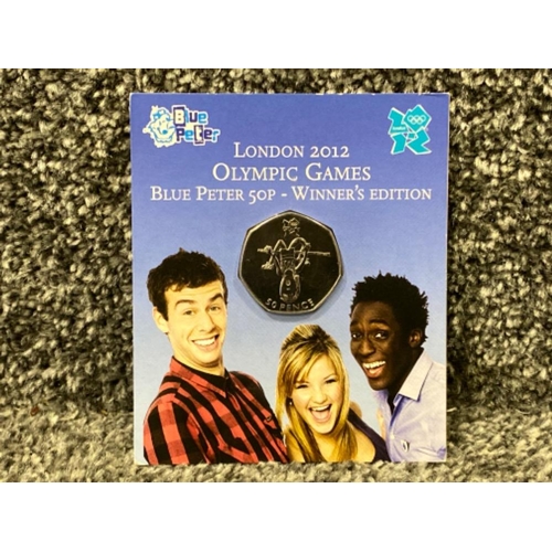 74 - Blue Peter 50p London 2012 Olympic Games winners edition, very rare mint pack, coin actually dated 2... 