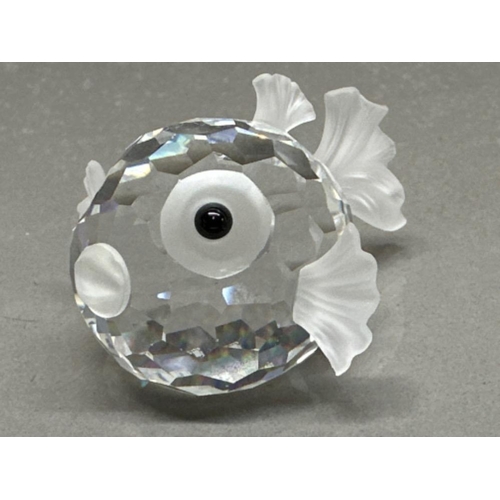 113 - Swarovski Crystal glass animal ornament - the Pufferfish