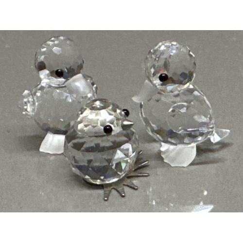 114 - 3x Swarovski Crystal glass animal ornaments - 2x Ducklings & 1x Chick