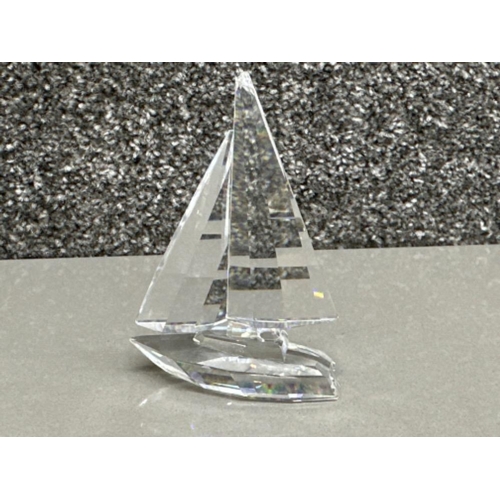 115 - Swarovski Crystal glass ornament - sailing boat