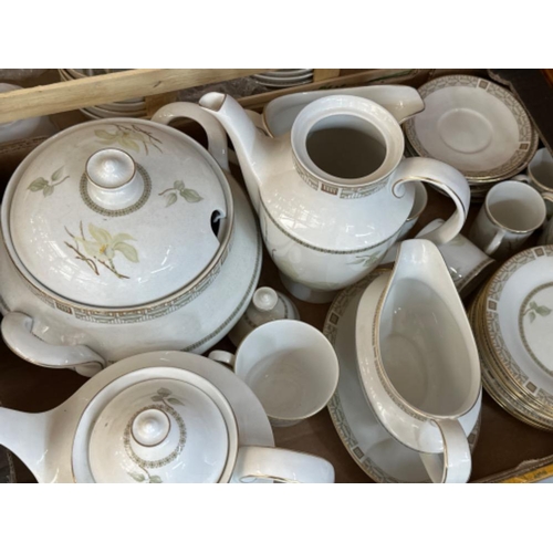 153 - 3 boxes containing a Royal Doulton “White Nile” patterned Dinner & Tea/Coffee service