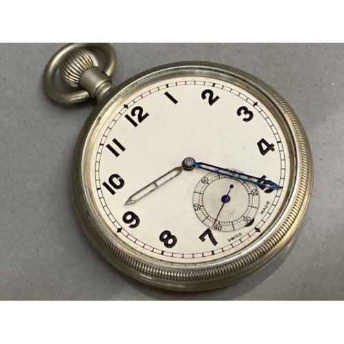 157 - Vintage Air Ministry pocket watch (working - just needs a glass face)