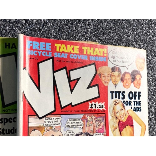 177 - 12 retro Viz comic magazines to include Bumper monster summer special and A champagne trip to France