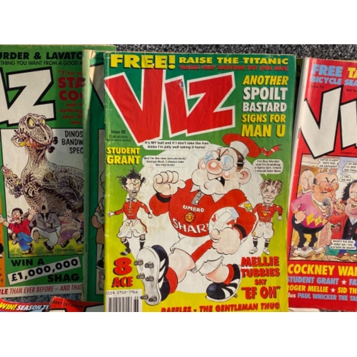 177 - 12 retro Viz comic magazines to include Bumper monster summer special and A champagne trip to France