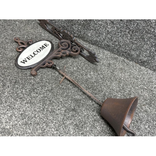 197 - Cast metal outdoor bell with “Welcome” design