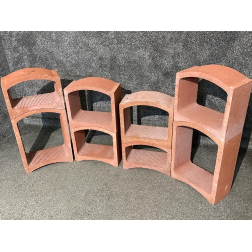 199 - Total of 8 sections of stackable terracotta, perfect storage shelves