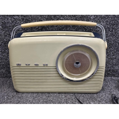 200 - Vintage battery-operated Bush radio, adapted for mains, in good working condition