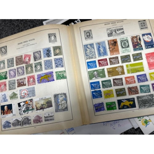 204 - Strand stamp album containing miscellaneous stamps from around the world, also includes a large quan... 