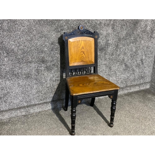 218 - vintage two tone carved wooden chair