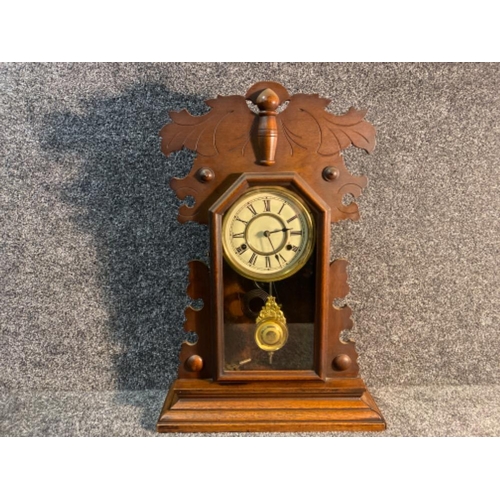 229 - Antique mahogany framed pendulum wall clock