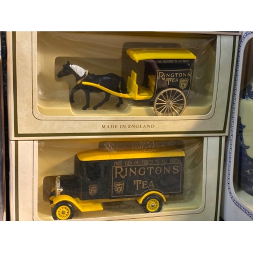 235 - A lot containing 3 Ringtons diecast vehicles and 3 Ringtons pottery