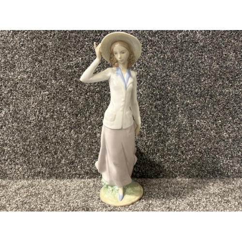 245 - Lladro figure 5683 breezy afternoon in good condition