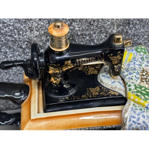 25 - Limited edition 108/500 the Quilted Sewing Machine teapot “gold edition”