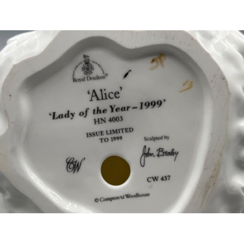 257 - Royal Doulton HN 4003 Alice Lady of the year 1999figurine, in good condition