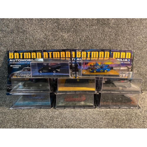 27 - 9x eaglemoss Batman automobilia diecast cars and matching magazines with original boxes