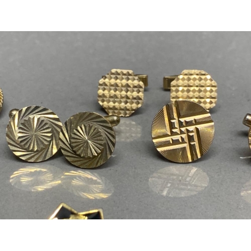 342 - Lot of 6 sets of cufflinks and also with many badges etc