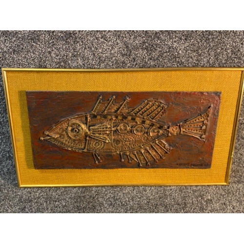 343 - A unusual contemporary art of a fish signed R.Brent.Maldne