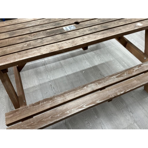 367 - A wooden outdoor garden picnic table (pub style)