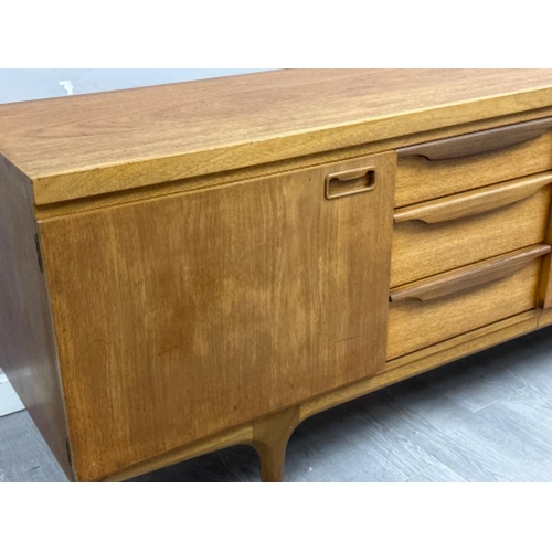 384 - Large mid century teak Greaves & Thomas low sideboard - 219x45cm, H77cm