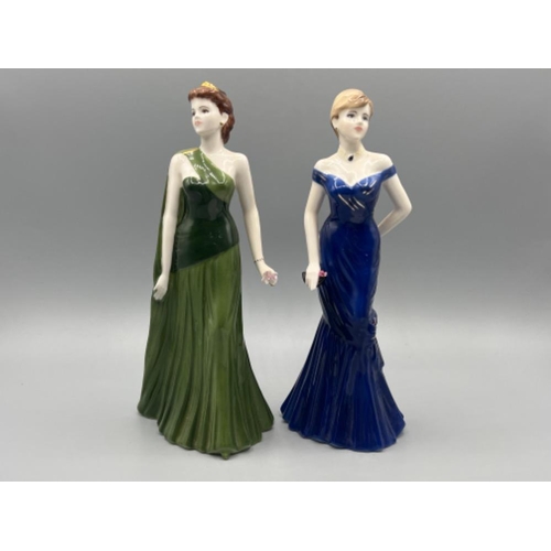 386 - 2 x Coalport figures Ladies of fashion Kate and Hilary in good condition