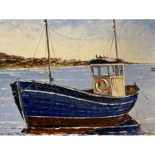 66 - Oli on board Dallas K Taylor painting titled ‘Lindisfarne’ 76x45.5cm