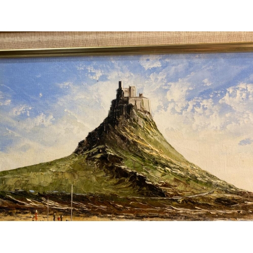 66 - Oli on board Dallas K Taylor painting titled ‘Lindisfarne’ 76x45.5cm