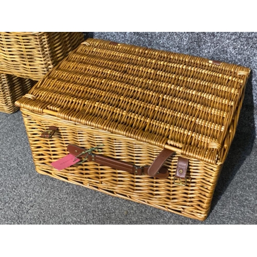 71 - Wicker picknic basket and a wicker stair basket