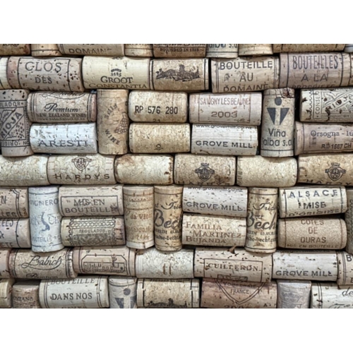 81 - Wine enthusiasts hand made cork wall hanging pin board - 60x45.5cm