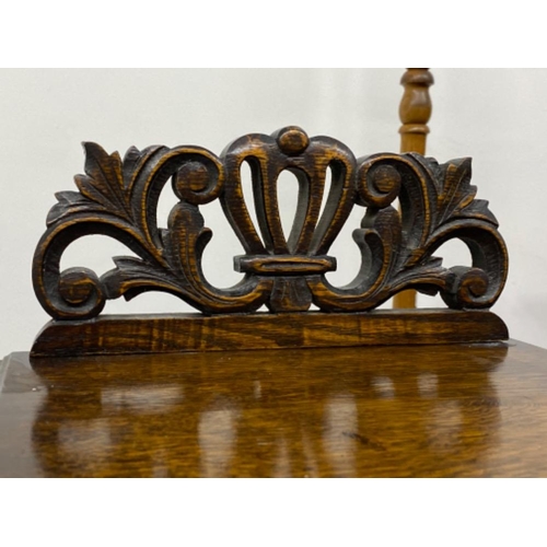 3 - Antique carved Oak Jacobean sideboard with barley twist supports, from the St. Cuthbert's Church, 15... 