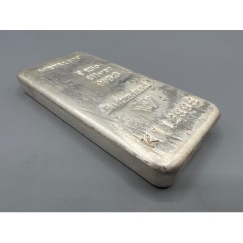 15 - 1 kilo silver bar with Metalor certificate