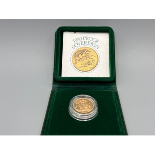 18 - 1980 full sovereign coin proof cased and certificate