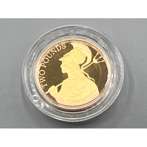 24 - 2015 gold proof £2 Brittannia cased and certificate coin