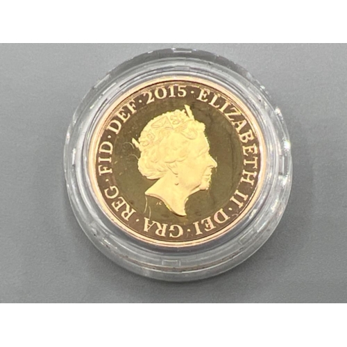 24 - 2015 gold proof £2 Brittannia cased and certificate coin