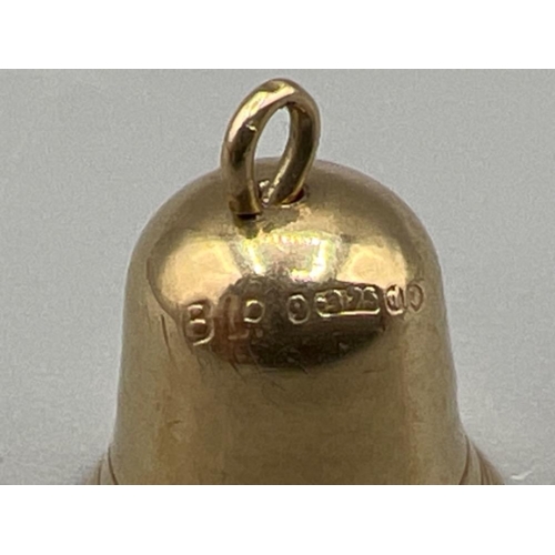 32 - 9ct gold hallmarked Bell charm/pendant (.70g)