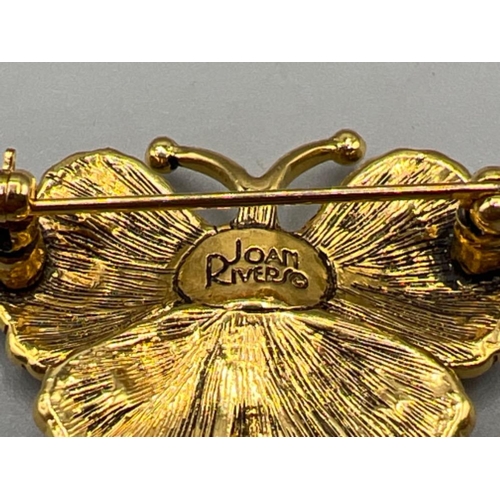 59 - Stunning Joan Rivers enamel butterfly brooch