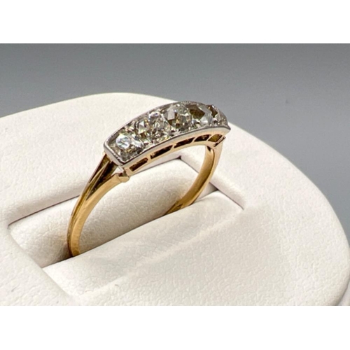 109 - Ladies 18ct gold diamond 5 stone ring, size O (2.05g)