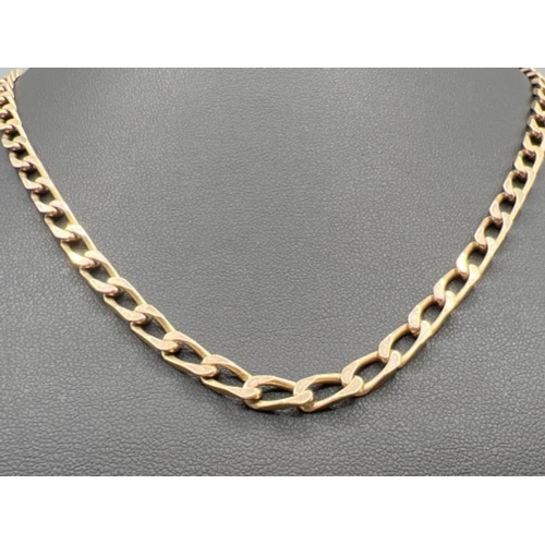 78 - Heavy 9ct gold gents curb chain (20.44g) 45cms