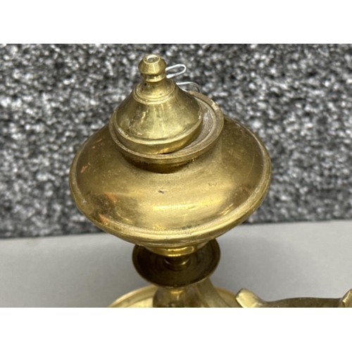 22 - Vintage brass oil lamp - Height 18.5cm