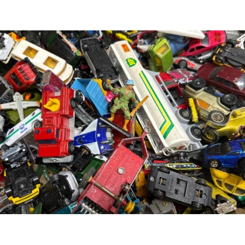 45 - Box containing a large quantity of miscellaneous die cast vehicles including Corgi, Dinky & Matchbox