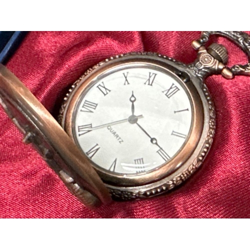 78 - 6x novelty metal pocket watches - boxed