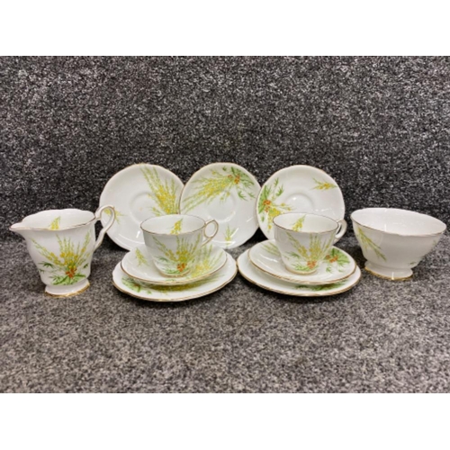 327 - 40 piece hand painted tea set by Royal Stafford