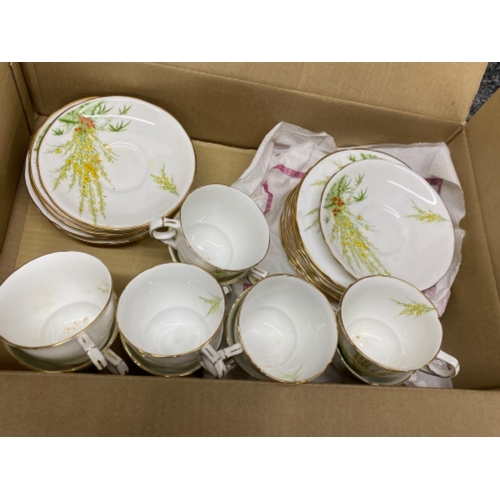 327 - 40 piece hand painted tea set by Royal Stafford