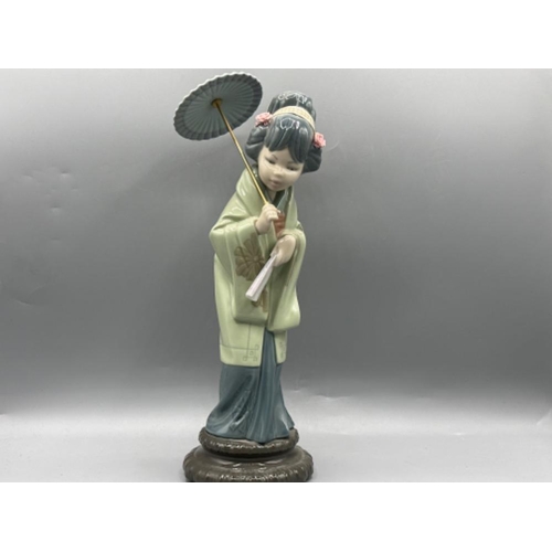 134 - Lladro figure 4988 Oriental Spring, height 30 - condition “parasol needs reattached to hand (good co... 